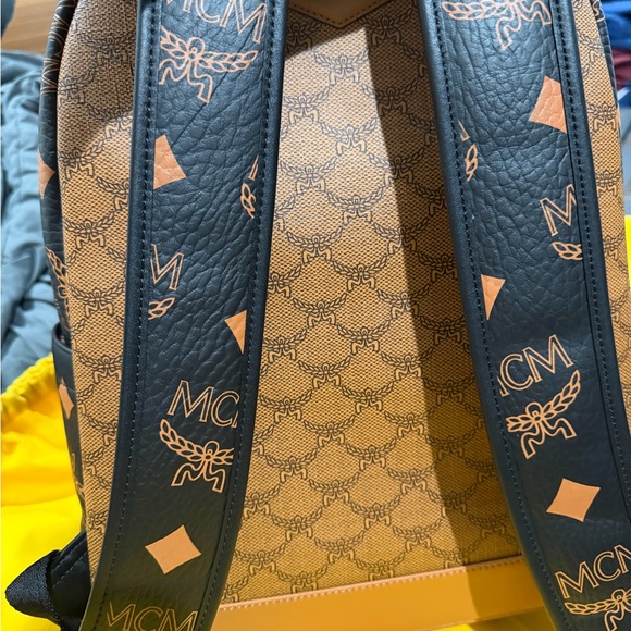 MCM Black and Tan Monogram Backpack - Picture 8 of 10